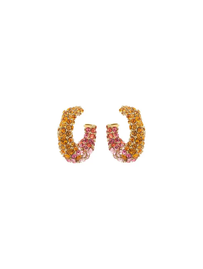 Women Earrings Oscar De La Renta Mini Paradise Hoop Earrings Topaz Multi
