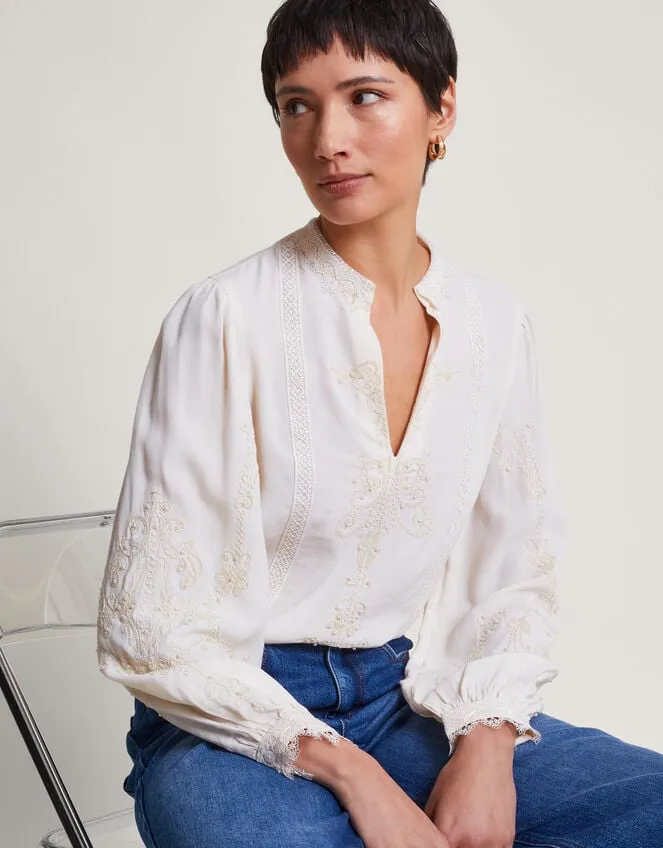 Women Elsa Embellished Blouse Ivory Monsoon Tops and Blouses