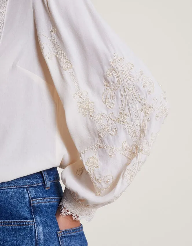Women Elsa Embellished Blouse Ivory Monsoon Tops and Blouses