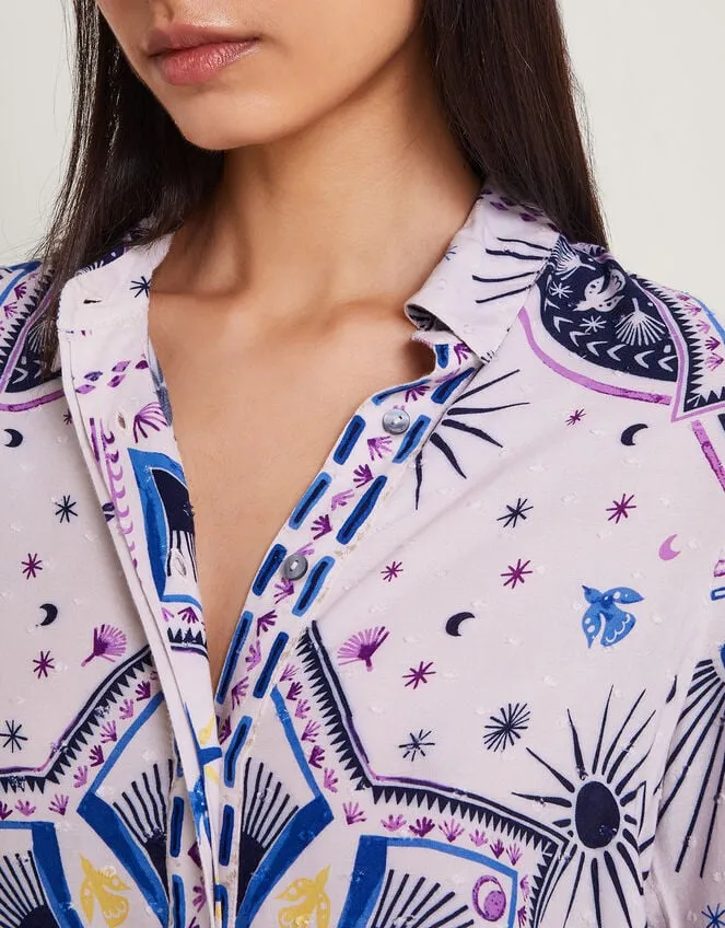 Women Elsie Print Shirt Blue Monsoon Tops and Blouses