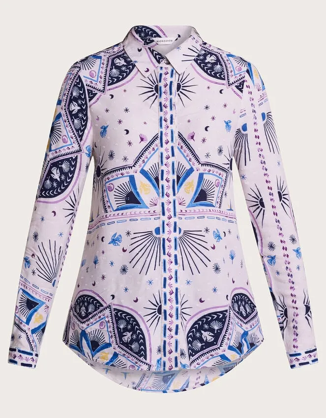 Women Elsie Print Shirt Blue Monsoon Tops and Blouses