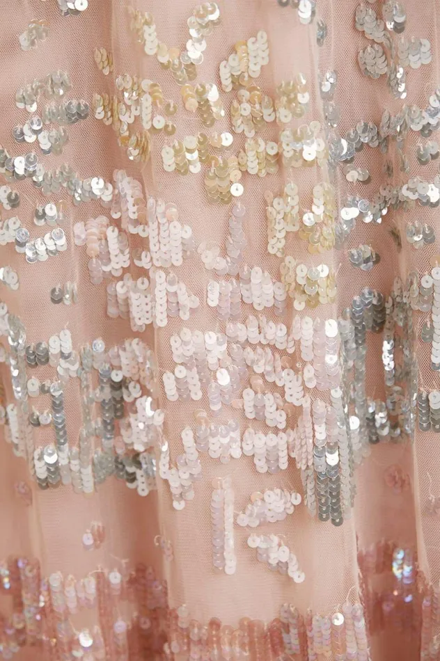 Women Embellished Dresses Needle and Thread Angeline Sequin Gown Pink