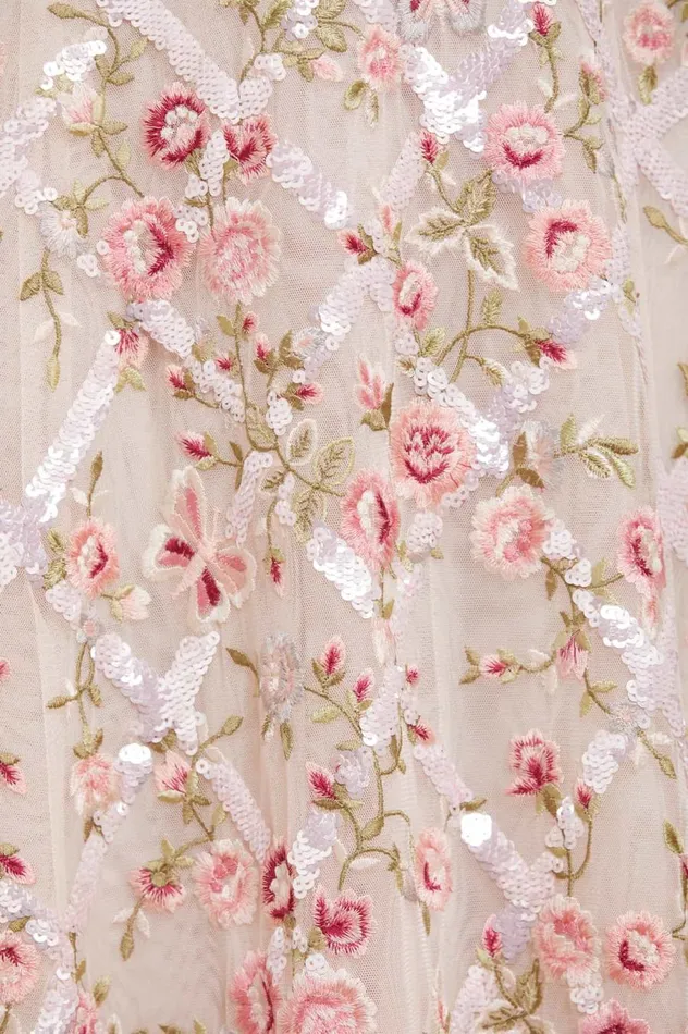 Women Embellished Dresses Needle and Thread Athena Rose Ankle Gown Champagne Women Embellished Dresses Needle and Thread Athena Rose Ankle Gown Champagne