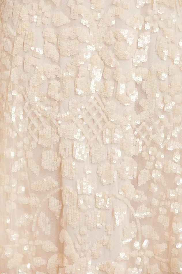 Women Embellished Dresses Needle and Thread Aurelia Long Sleeve Gown Champagne