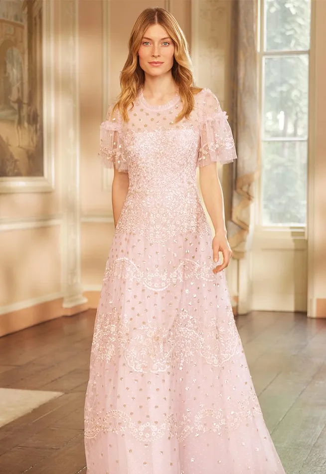 Women Embellished Dresses Needle and Thread Beatrice Gown Pink