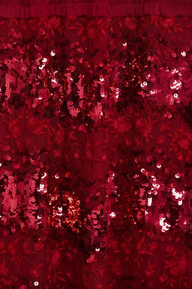 Women Embellished Dresses Needle and Thread Chantilly Sequin Micro Mini Dress Red