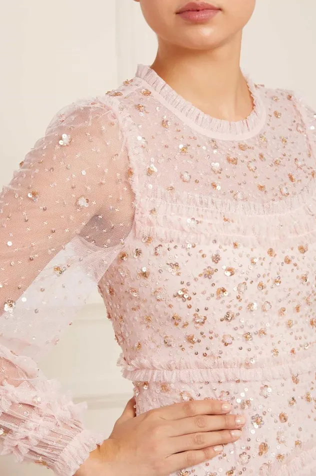 Women Embellished Dresses Needle and Thread Maybelle Sequin Gown Pink