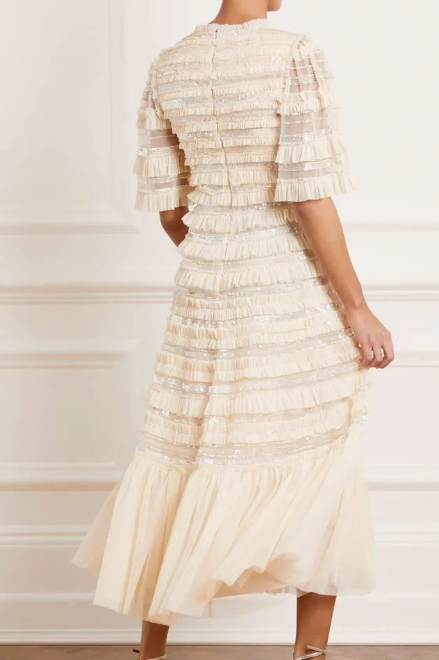 Women Embellished Dresses Needle and Thread Nancy Frill Ballerina Dress Champagne