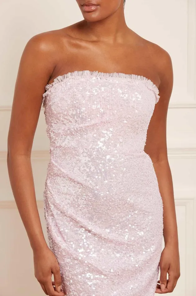 Women Embellished Dresses Needle and Thread Stellar Gloss Strapless Ankle Gown Pink Women Embellished Dresses Needle and Thread Stellar Gloss Strapless Ankle Gown Pink