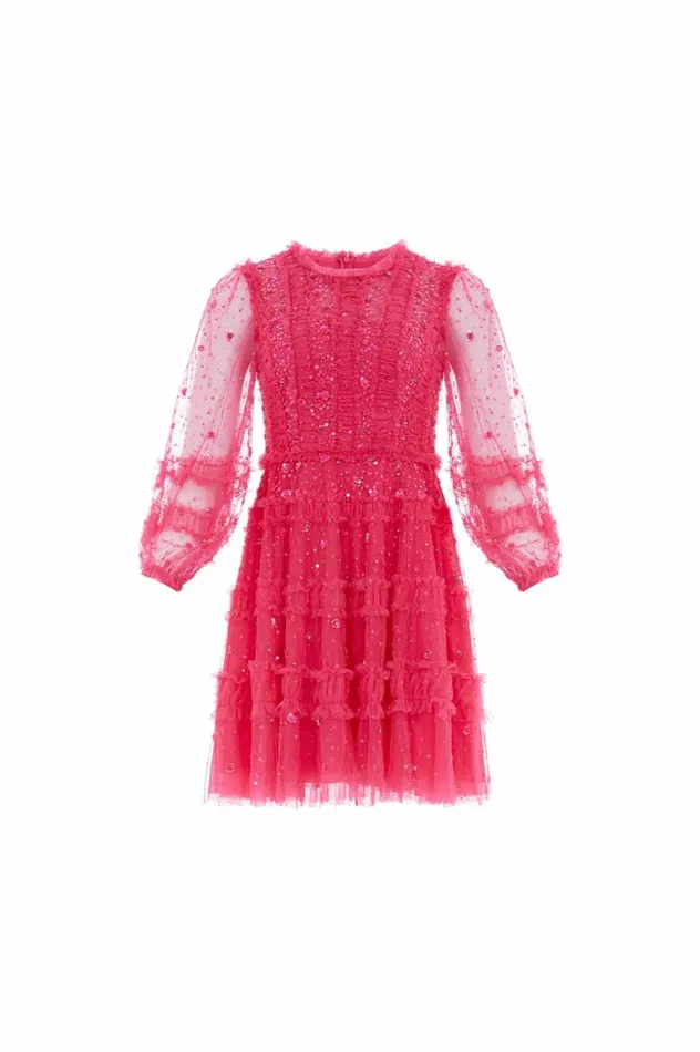 Women Embellished Dresses Needle and Thread Violet Shimmer Micro Mini Dress Pink Women Embellished Dresses Needle and Thread Violet Shimmer Micro Mini Dress Pink
