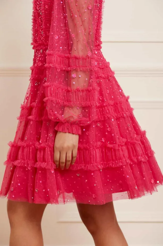 Women Embellished Dresses Needle and Thread Violet Shimmer Micro Mini Dress Pink Women Embellished Dresses Needle and Thread Violet Shimmer Micro Mini Dress Pink