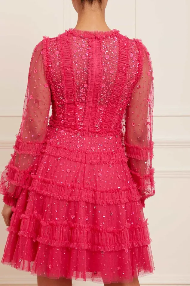 Women Embellished Dresses Needle and Thread Violet Shimmer Micro Mini Dress Pink Women Embellished Dresses Needle and Thread Violet Shimmer Micro Mini Dress Pink