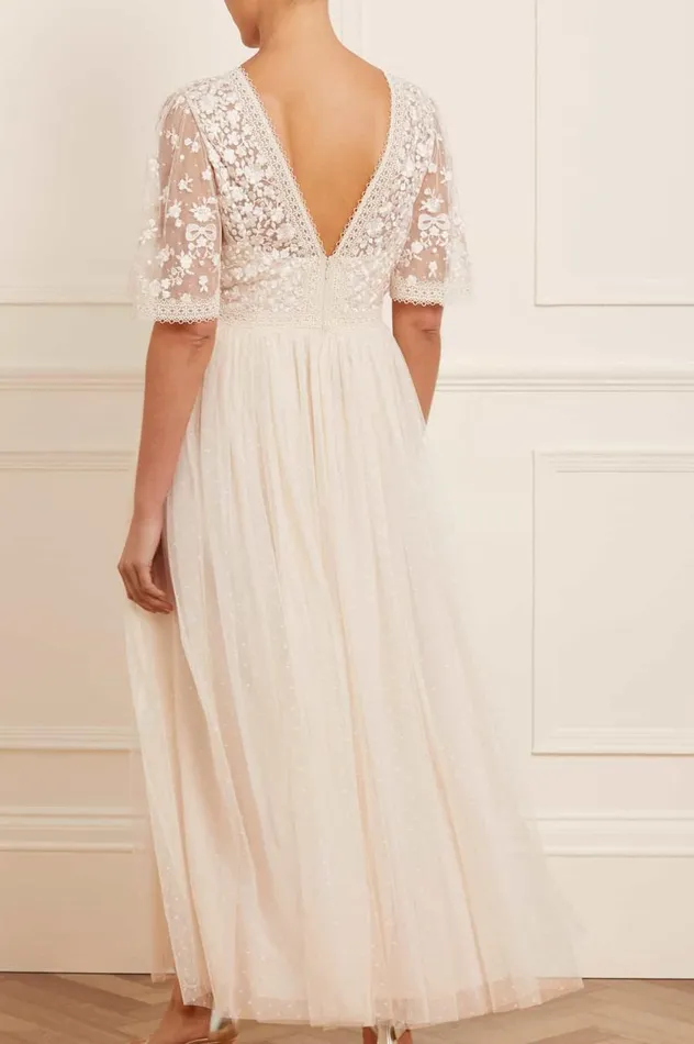 Women Embroidered Dresses Needle and Thread Celestia Ribbon Bodice Ankle Gown Champagne Women Embroidered Dresses Needle and Thread Celestia Ribbon Bodice Ankle Gown Champagne