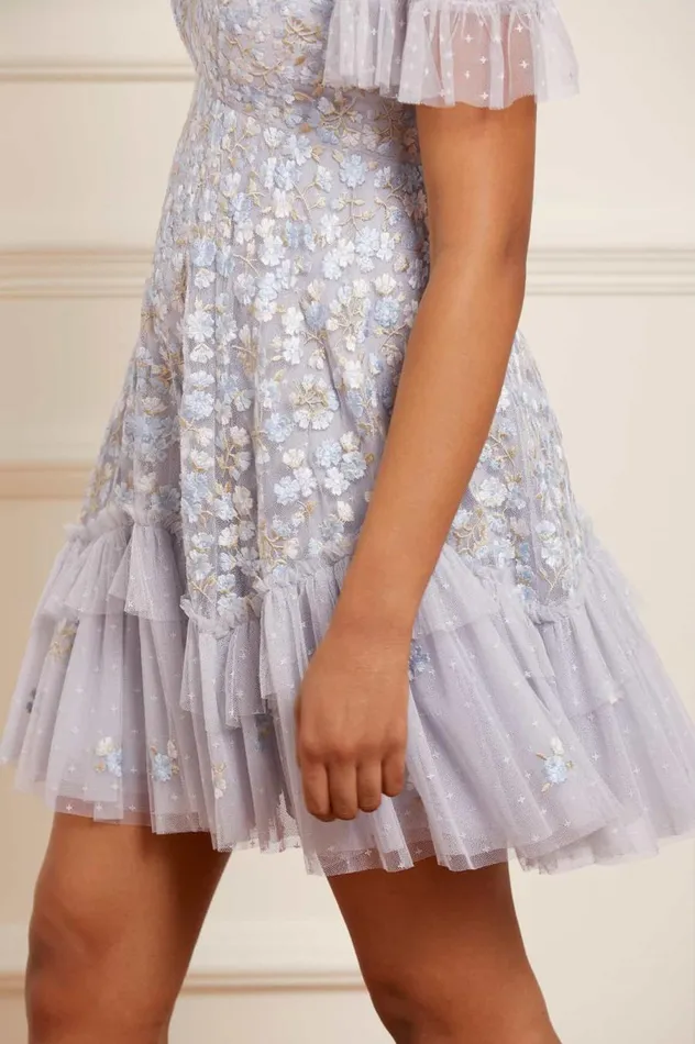 Women Embroidered Dresses Needle and Thread Evening Primrose Micro Mini Dress Blue Women Embroidered Dresses Needle and Thread Evening Primrose Micro Mini Dress Blue
