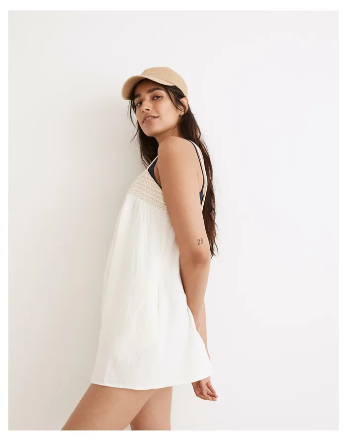 Women Embroidered Lightestspun Tie Back Cover Up Romper Lighthouse Madewell Swim Women Embroidered Lightestspun Tie Back Cover Up Romper Lighthouse Madewell Swim