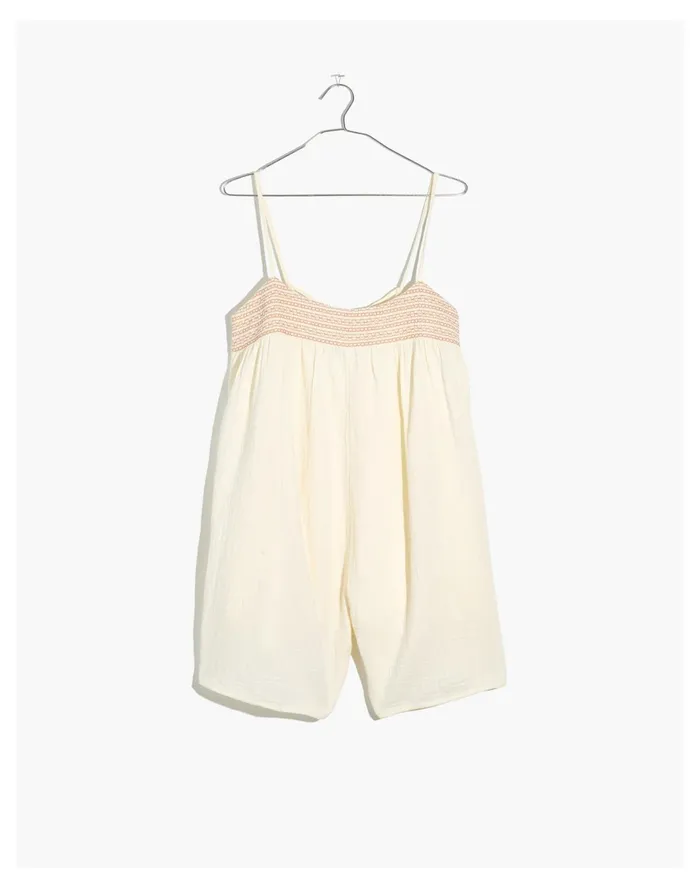 Women Embroidered Lightestspun Tie Back Cover Up Romper Lighthouse Madewell Swim Women Embroidered Lightestspun Tie Back Cover Up Romper Lighthouse Madewell Swim