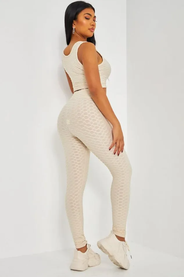 Women Ensemble 2 Pices Crop Top Legging Textur Beige Beige Brentiny Paris Lace Tops Women Ensemble 2 Pices Crop Top Legging Textur Beige Beige Brentiny Paris Lace Tops