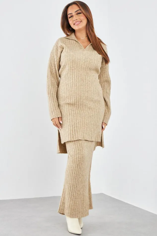 Women Ensemble 2 Pices Pull Jupe Ctel Taupe Darkbeige Brentiny Paris Sweaters and Sweatshirts Women Ensemble 2 Pices Pull Jupe Ctel Taupe Darkbeige Brentiny Paris Sweaters and Sweatshirts