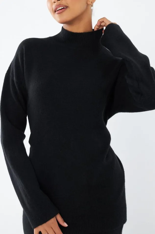 Women Ensemble 2 Pices Pull Jupe Noir Black Brentiny Paris Sets With Top Bottoms