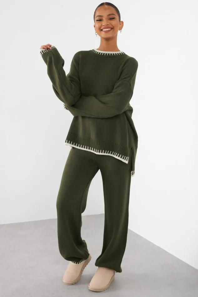 Women Ensemble 2 Pices Pull Pantalon Kaki Khaki Brentiny Paris Sweaters and Sweatshirts Women Ensemble 2 Pices Pull Pantalon Kaki Khaki Brentiny Paris Sweaters and Sweatshirts