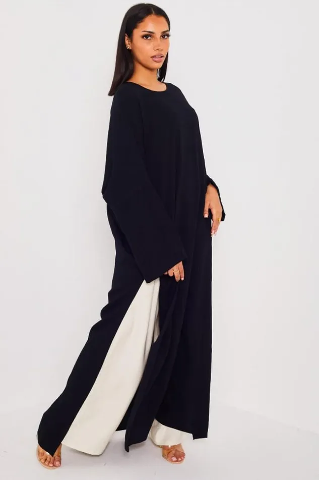 Women Ensemble 2 Pices Robe Pantalon Noir Et Beige Black Brentiny Paris Collection Ramadan Women Ensemble 2 Pices Robe Pantalon Noir Et Beige Black Brentiny Paris Collection Ramadan