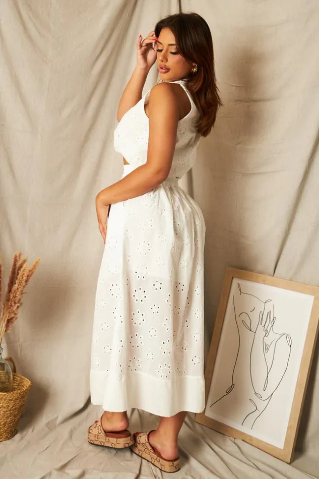 Women Ensemble 2 Pices Top Jupe Blanche En Broderie Anglaise White Brentiny Paris Sets With Top Bottoms Women Ensemble 2 Pices Top Jupe Blanche En Broderie Anglaise White Brentiny Paris Sets With Top Bottoms