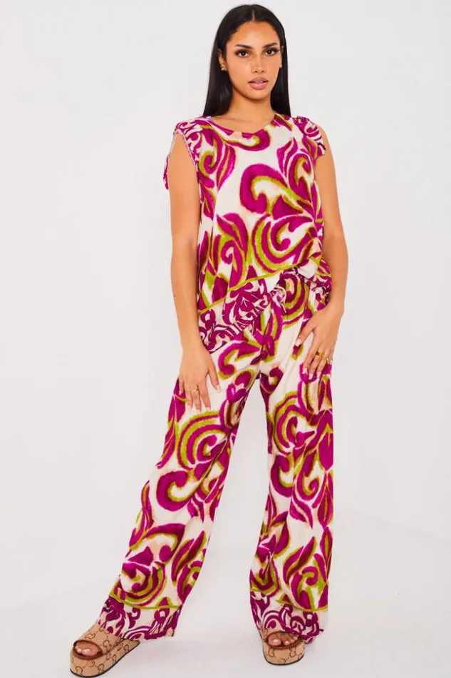 Women Ensemble 2 Pices Top Pantalon Violet Et Vert Purple Brentiny Paris Top And Tank Tops Women Ensemble 2 Pices Top Pantalon Violet Et Vert Purple Brentiny Paris Top And Tank Tops