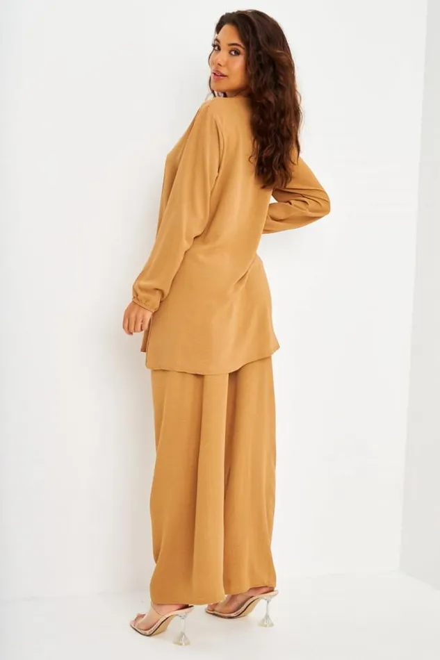 Women Ensemble 2 Pices Tunique Pantalon Camel Camel Brentiny Paris Sets With Top Bottoms Women Ensemble 2 Pices Tunique Pantalon Camel Camel Brentiny Paris Sets With Top Bottoms