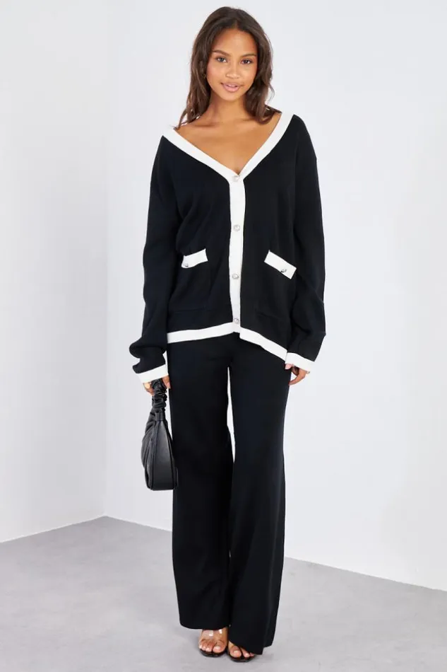 Women Ensemble 3 Pices Gilet Top Pantalon Bicolore Noir Et Blanc Brentiny Paris Sets With Top Bottoms Women Ensemble 3 Pices Gilet Top Pantalon Bicolore Noir Et Blanc Brentiny Paris Sets With Top Bottoms