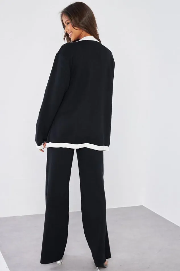 Women Ensemble 3 Pices Gilet Top Pantalon Bicolore Noir Et Blanc Brentiny Paris Sets With Top Bottoms Women Ensemble 3 Pices Gilet Top Pantalon Bicolore Noir Et Blanc Brentiny Paris Sets With Top Bottoms