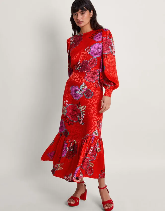 Women Esme Floral Tea Dress Red Monsoon Dresses