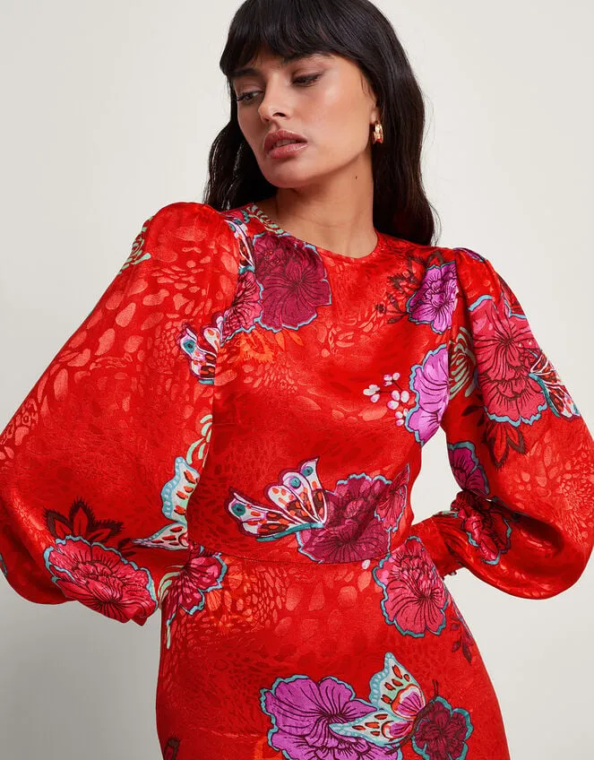 Women Esme Floral Tea Dress Red Monsoon Dresses