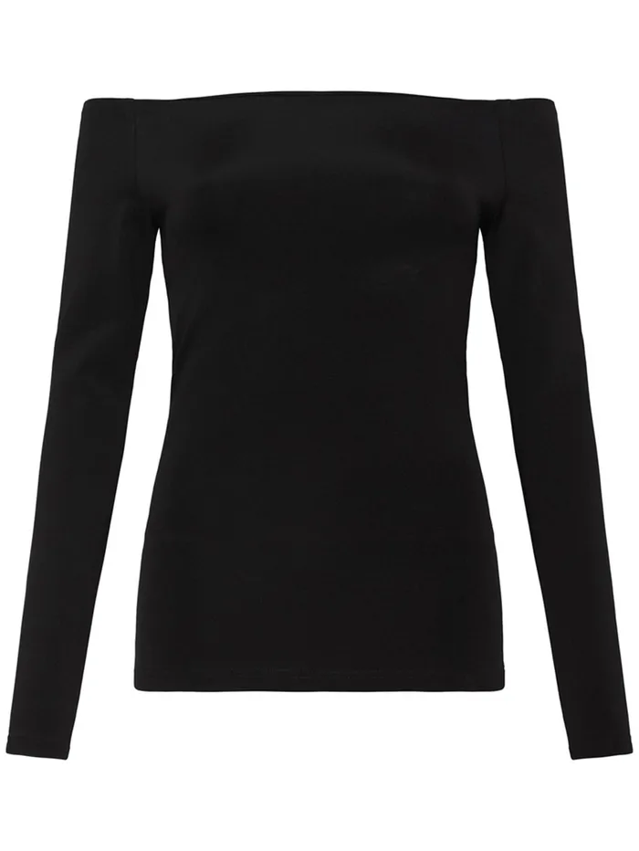 Women Esse Studios 8211 Black Off Shoulder Knit Top The UNDONE Tops