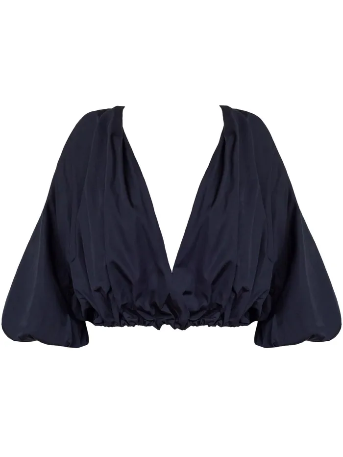 Women Esse Studios 8211 French Navy Collected Cross Front Blouse The UNDONE Tops