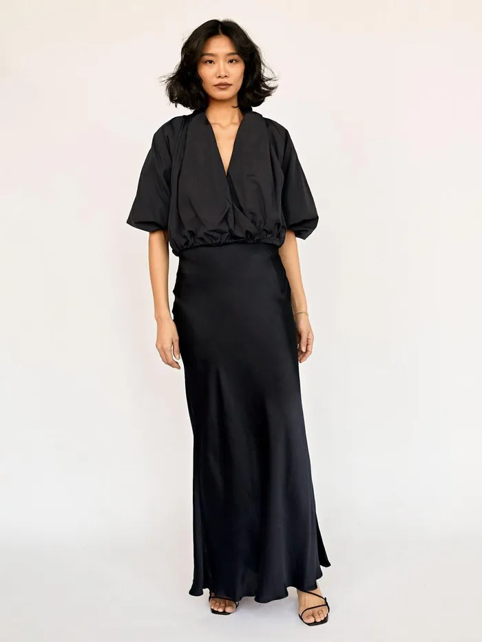Women Esse Studios 8211 French Navy Collected Cross Front Blouse The UNDONE Tops