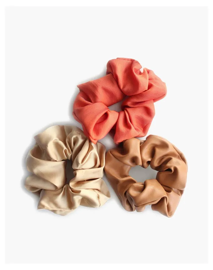 Women Esselle Tan Scrunchies Bundle Yellow Multi Madewell Hair Accessories