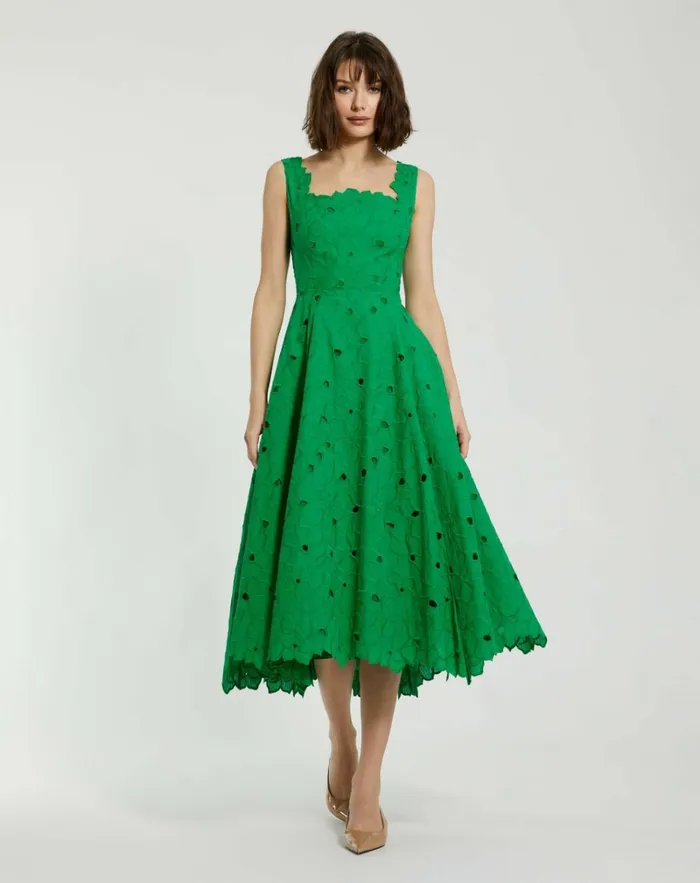 Women Every Day Dresses Mac Duggal Embroidered Floral A Line Midi Dress Spring Green
