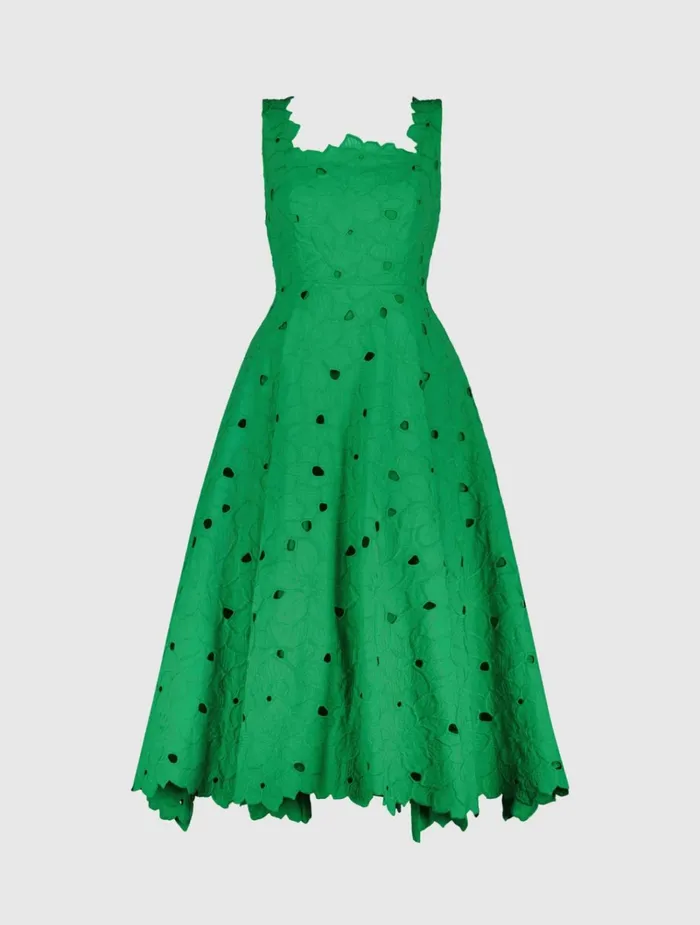 Women Every Day Dresses Mac Duggal Embroidered Floral A Line Midi Dress Spring Green