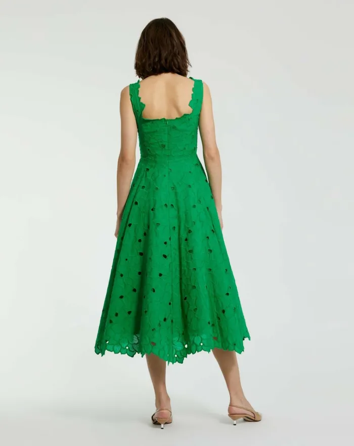 Women Every Day Dresses Mac Duggal Embroidered Floral A Line Midi Dress Spring Green