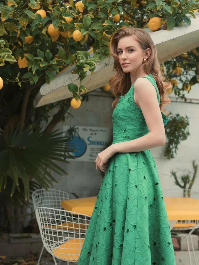 Women Every Day Dresses Mac Duggal Embroidered Floral A Line Midi Dress Spring Green