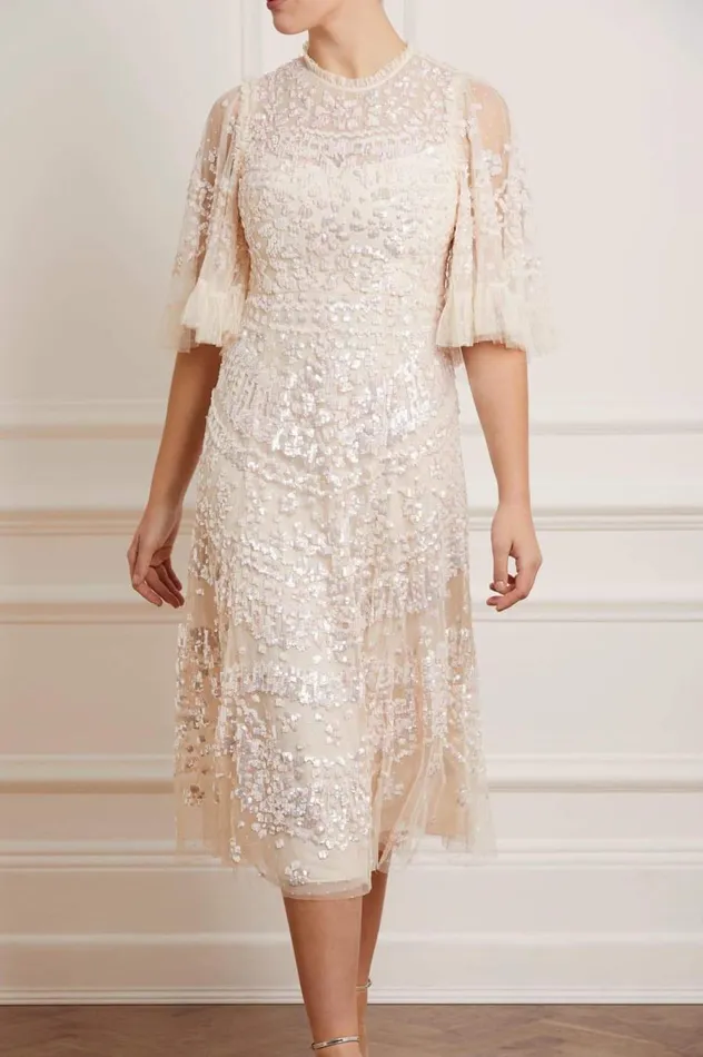 Women Exclusives Needle and Thread Anais Sequin Ballerina Dress Champagne