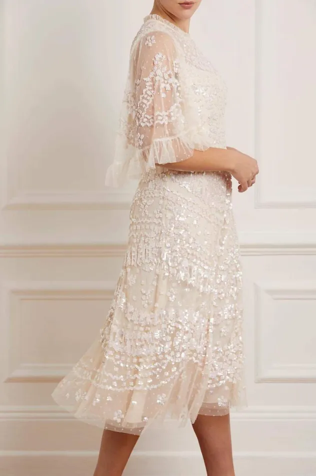 Women Exclusives Needle and Thread Anais Sequin Ballerina Dress Champagne