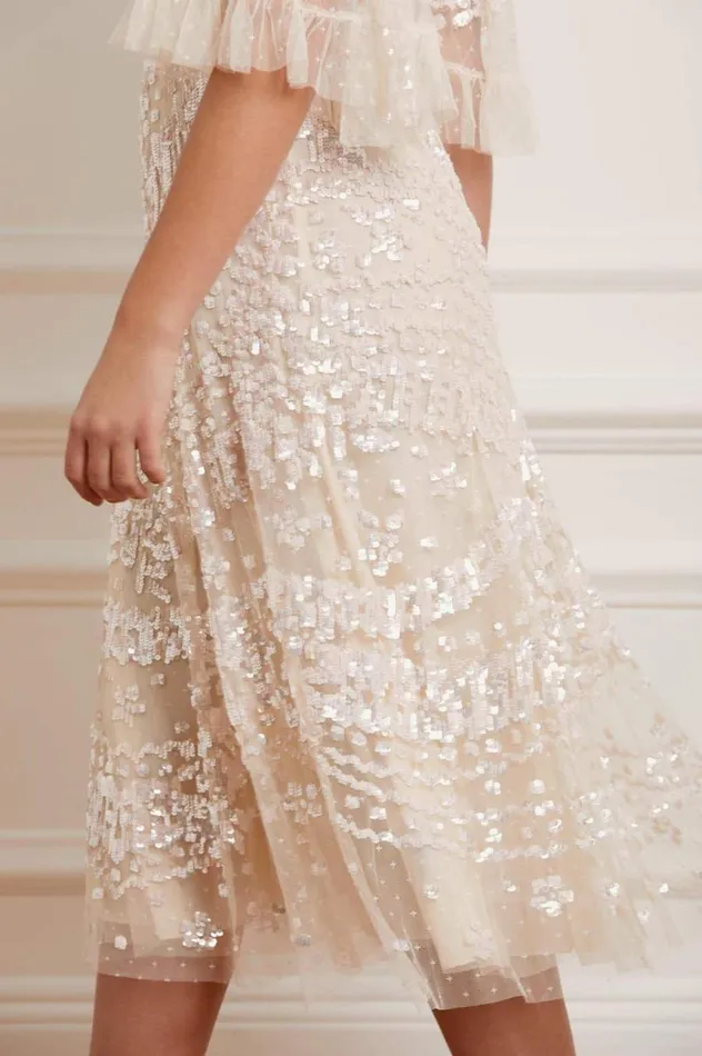 Women Exclusives Needle and Thread Anais Sequin Ballerina Dress Champagne
