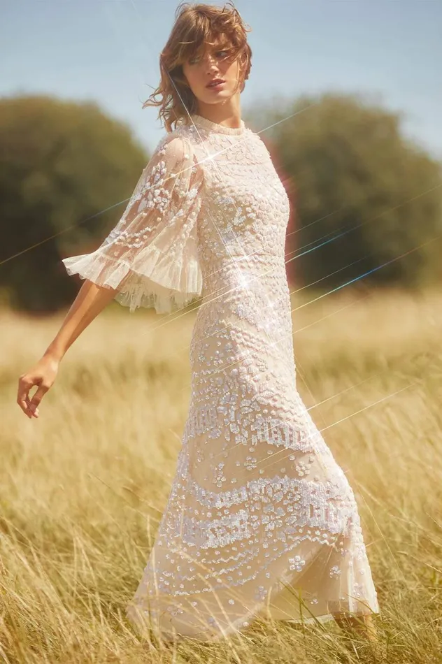 Women Exclusives Needle and Thread Anais Sequin Ballerina Dress Champagne