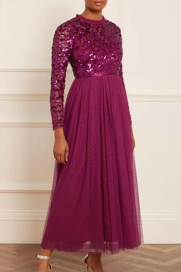 Women Exclusives Needle and Thread Tempest Bodice Ankle Gown Purple