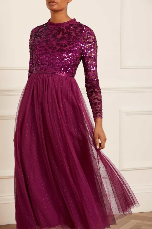 Women Exclusives Needle and Thread Tempest Bodice Ankle Gown Purple Women Exclusives Needle and Thread Tempest Bodice Ankle Gown Purple