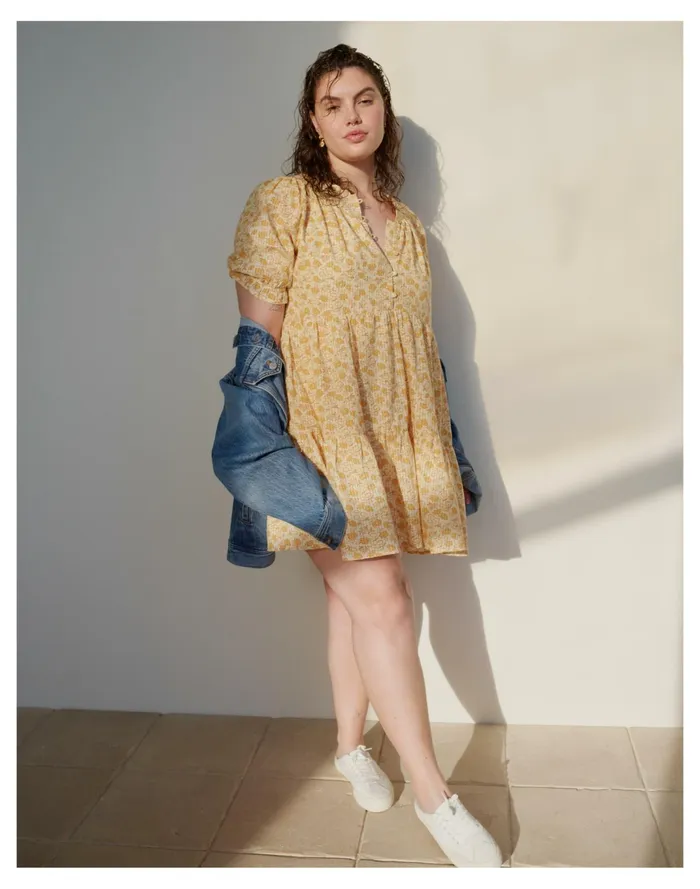 Women Eyelet Trim Tiered Mini Dress In Piccola Floral French Vanilla Madewell Dresses Women Eyelet Trim Tiered Mini Dress In Piccola Floral French Vanilla Madewell Dresses