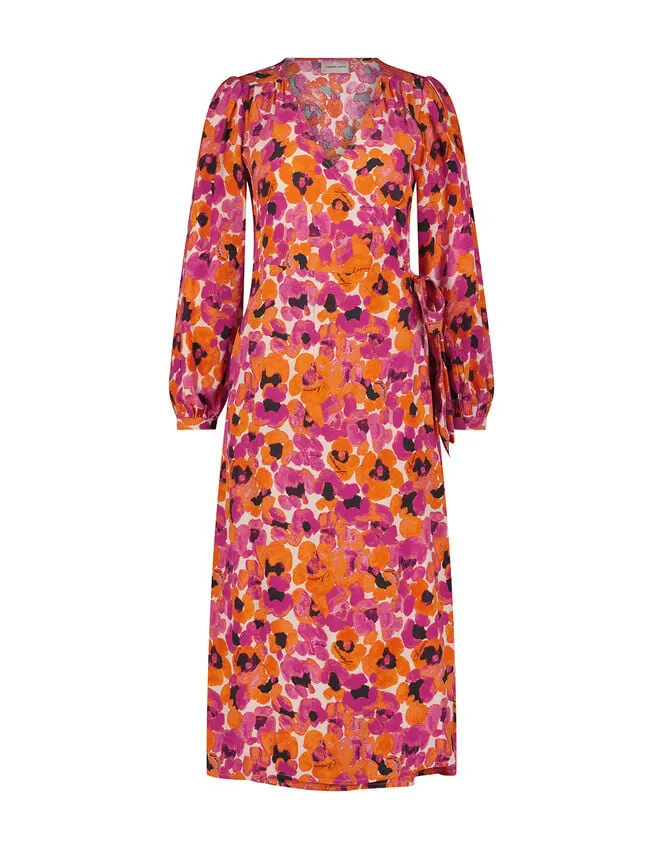 Women Fabienne Chapot Floral Wrap Dress Pink Monsoon Dresses