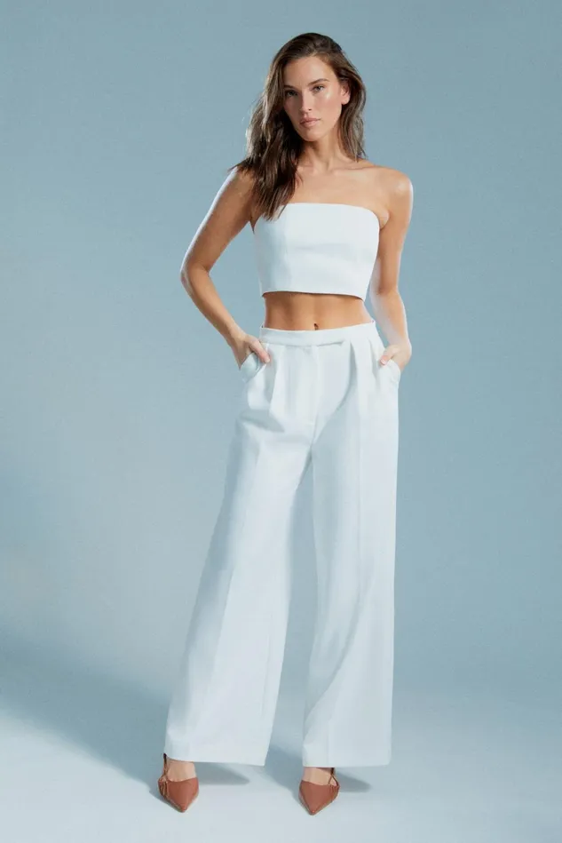 Women Fashion Tops Bardot Francesco Bustier In Orchid White Orchid White