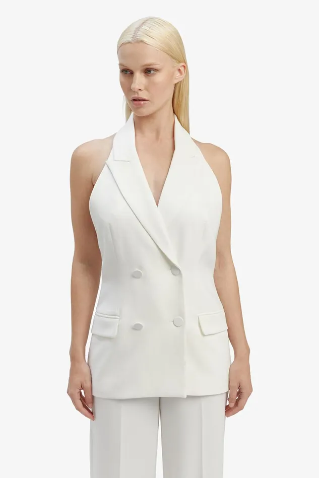 Women Fashion Tops Bardot Freya Longline Vest In Orchid White Orchid White